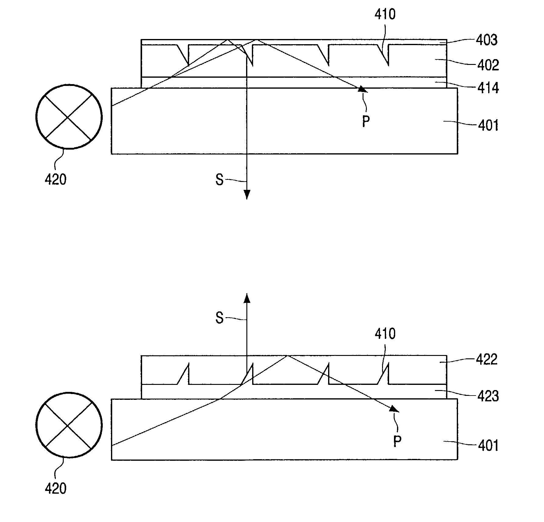 Micro-structured illumination system for providing polarized light