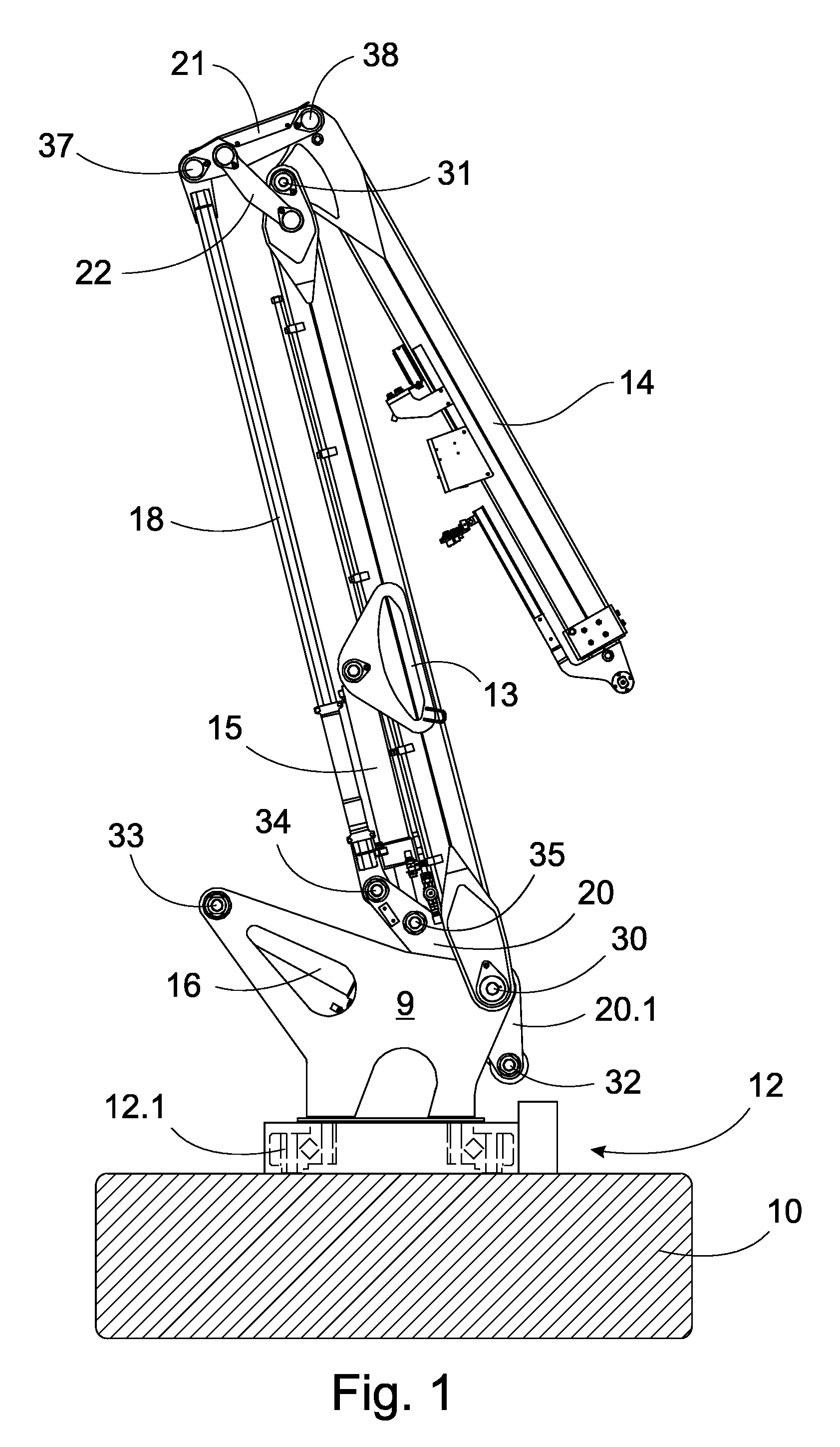 Harvester crane