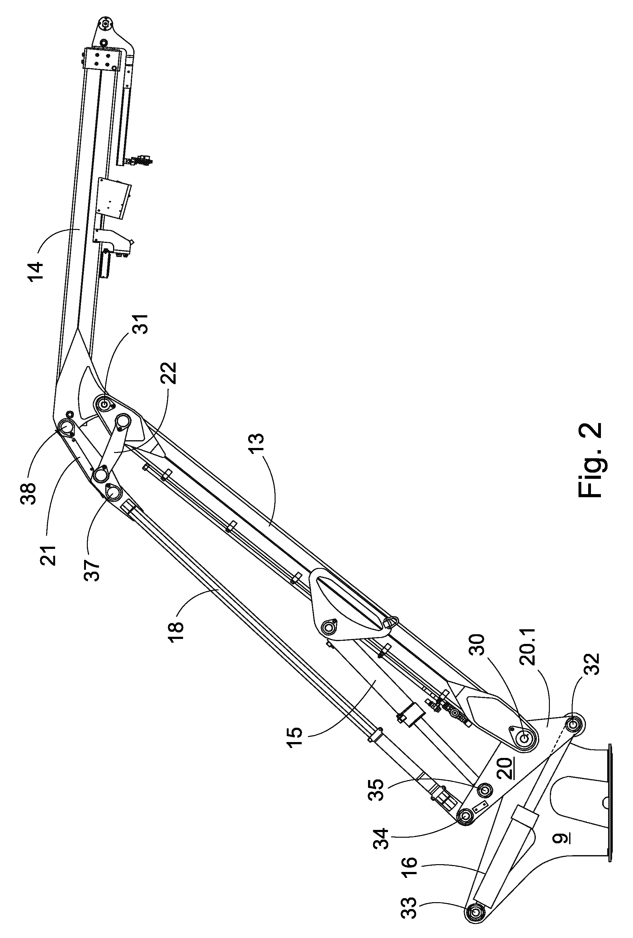 Harvester crane