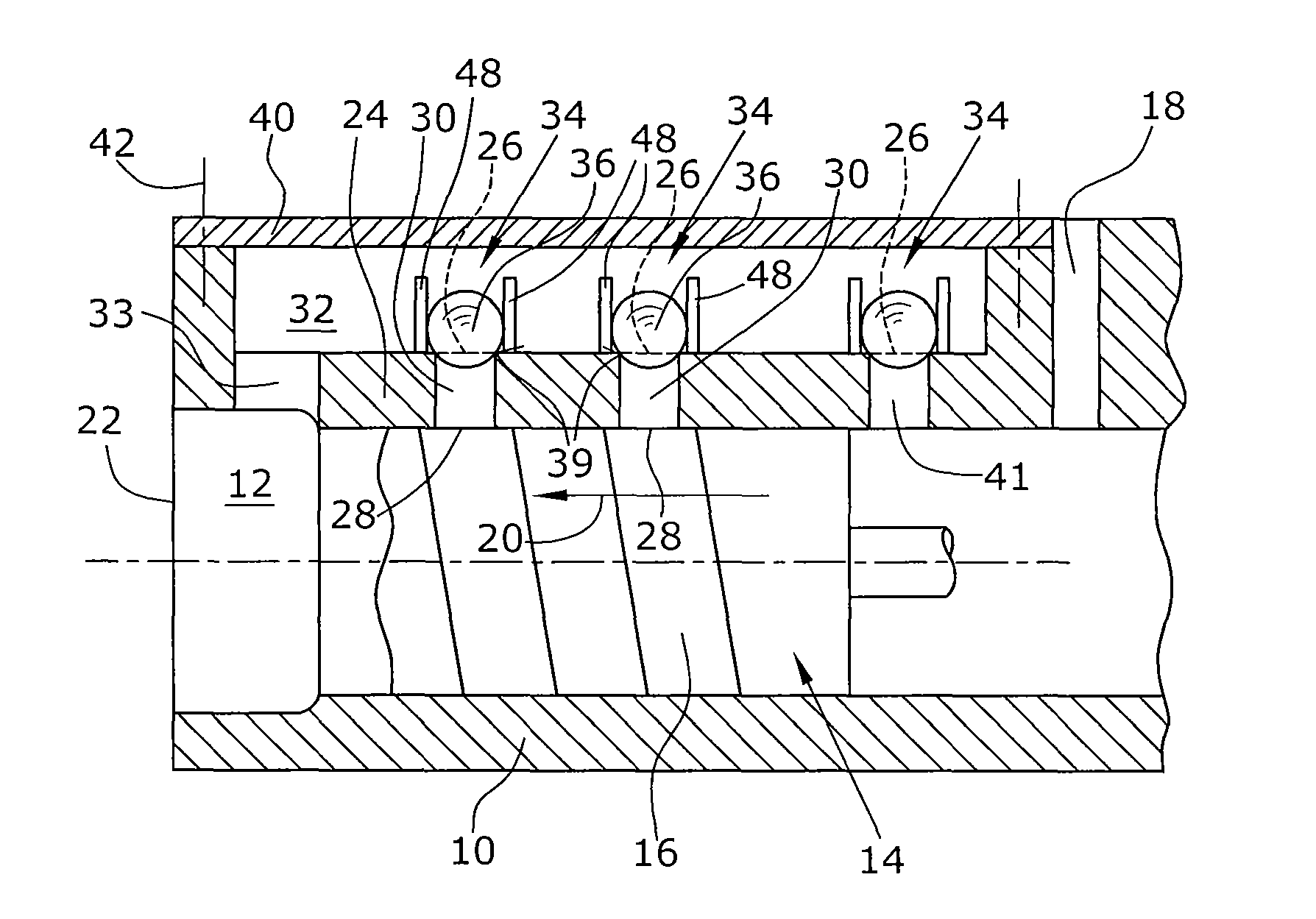 Screw-type vacuum pump having overpressure openings