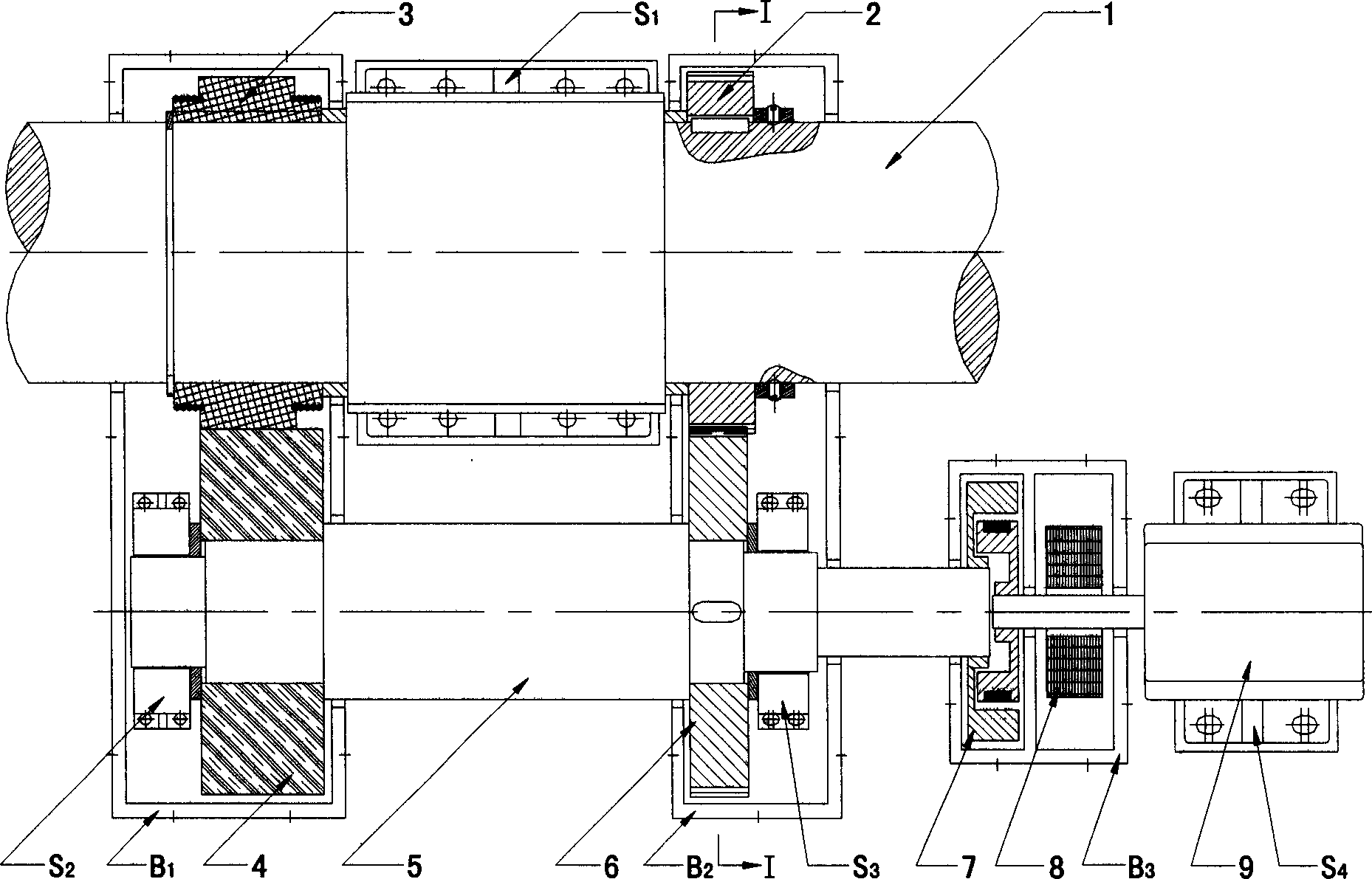 Active controlling torsional gear type two-way loading performer