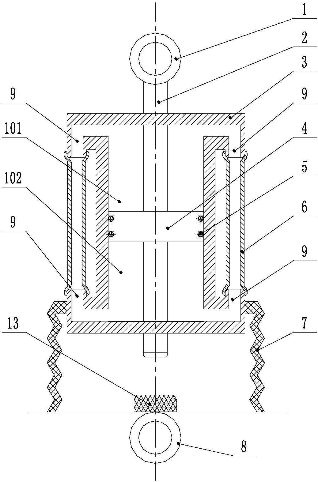 Multi-pipe connected inerter device