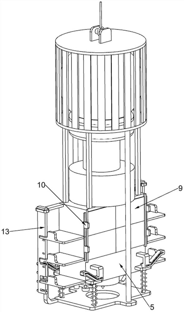 Collecting device capable of collecting multiple rock samples at one time for marine resource exploration