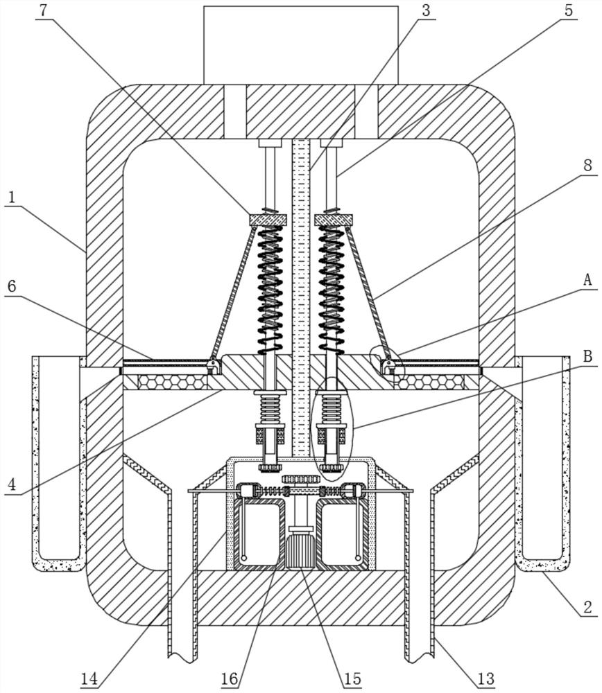 Anti-clogging and automatic agent adding sewage treatment device