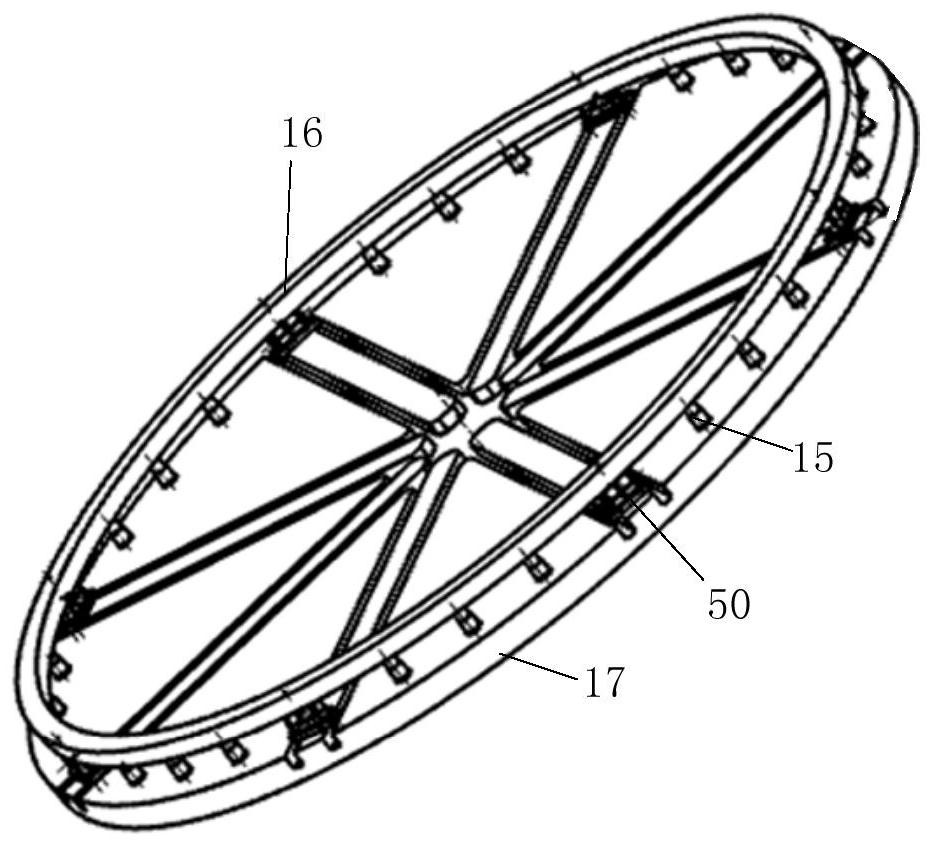 Method and supporting mechanism suitable for machining large thin-wall frame ring part