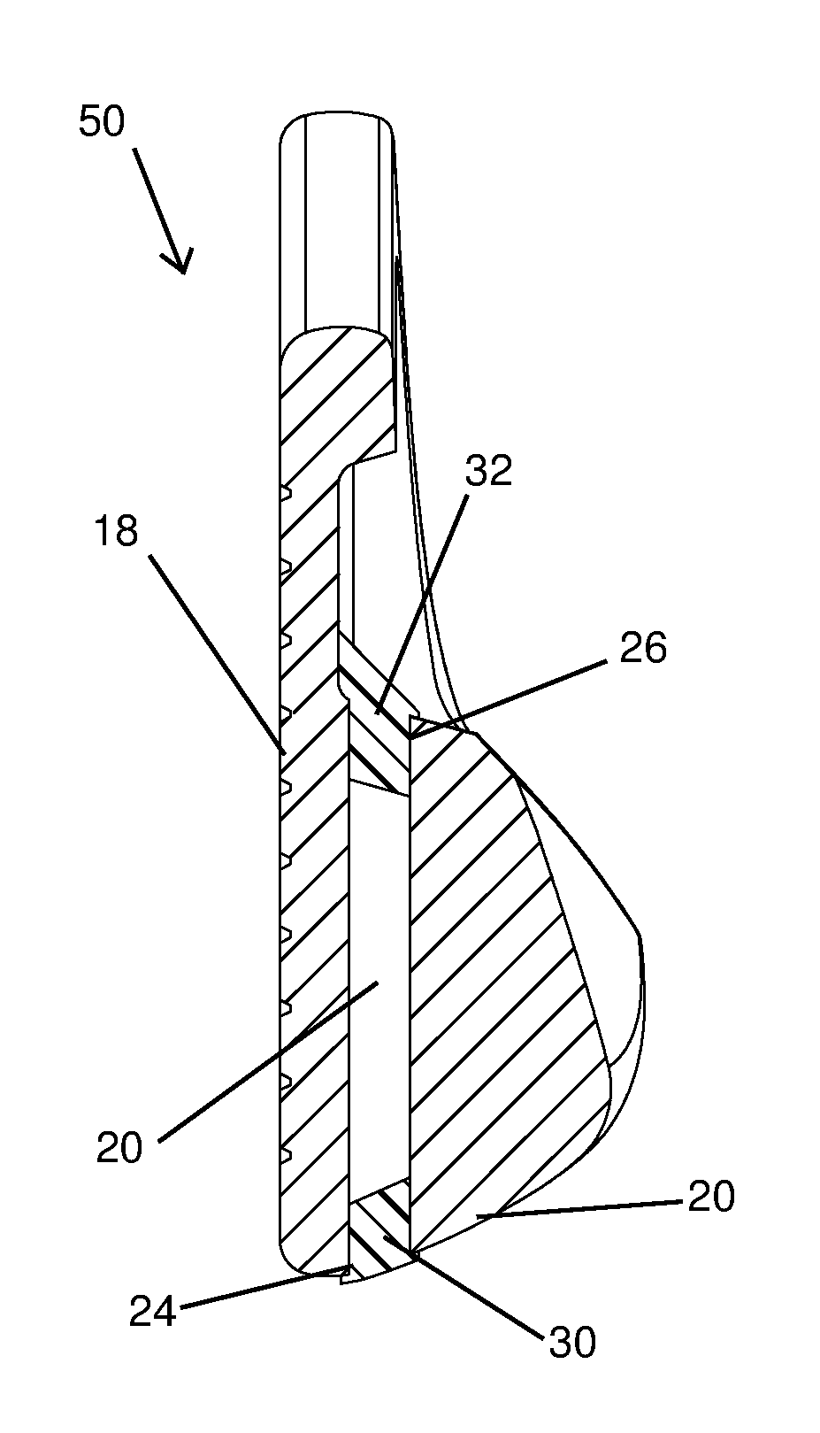 Forged slotted iron golf club