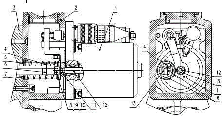 Offset connection structure between actuator and fuel injection pump