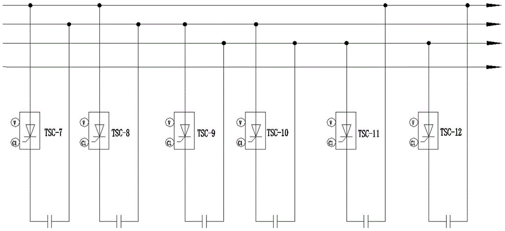 Three-phase unbalance and low voltage treatment device, system and compensation circuit switching method