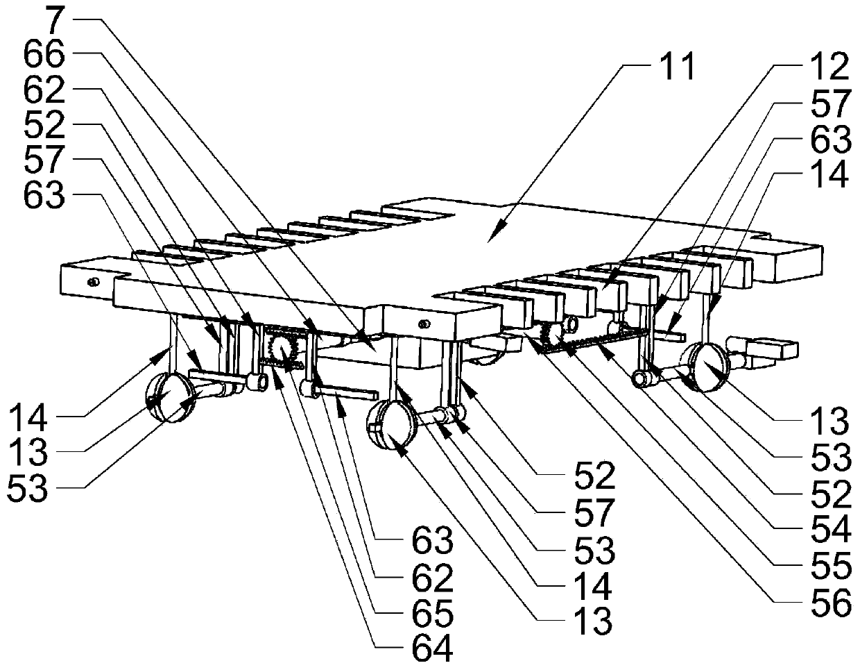 Spherical wheel two-way moving parking space mechanism