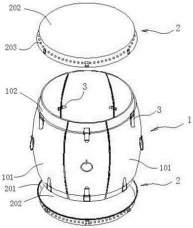 an assembled bass drum