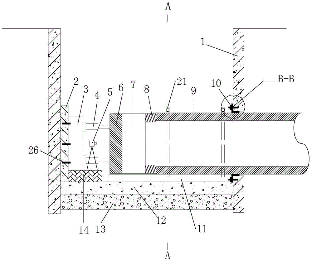 Construction method for jacking structure of pipe jacking work well