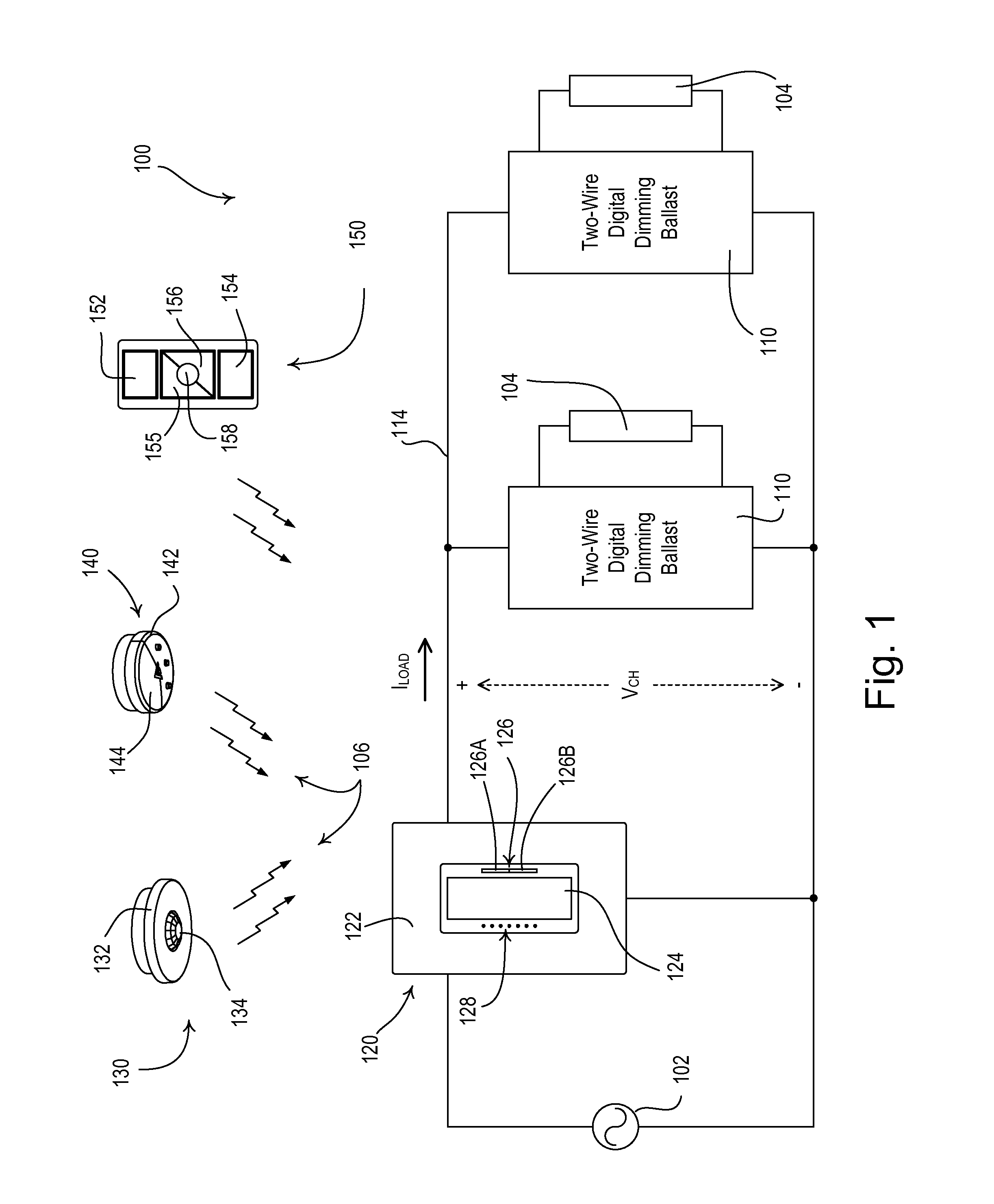 Digital load control system providing power and communication via existing power wiring