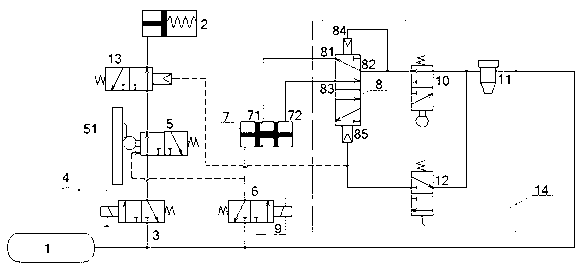 Single-H operated power takeoff pneumatic control system capable of carrying out traveling power take-off and use method of electrical control system