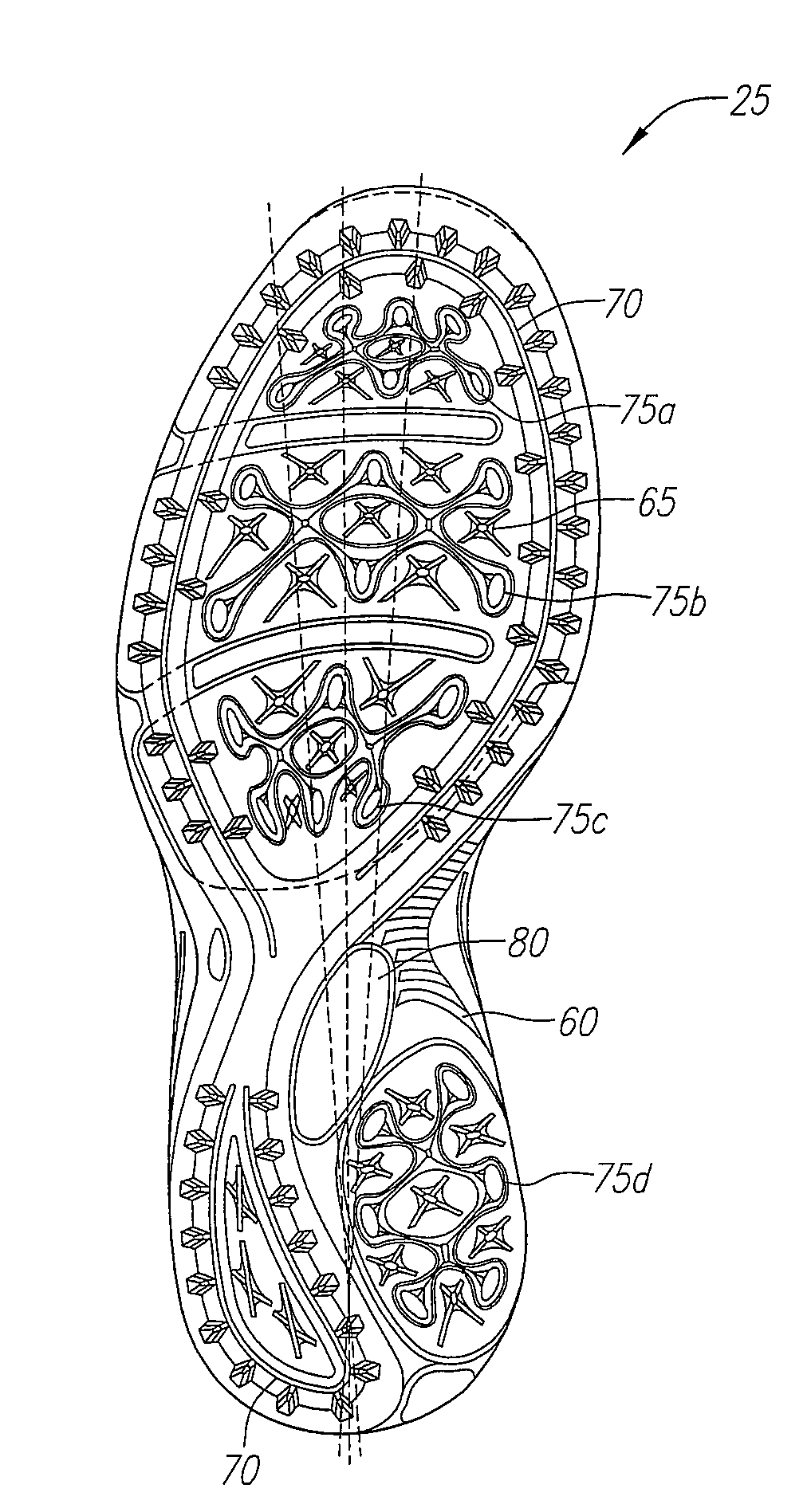 Chemically-treated outsole assembly for a golf shoe