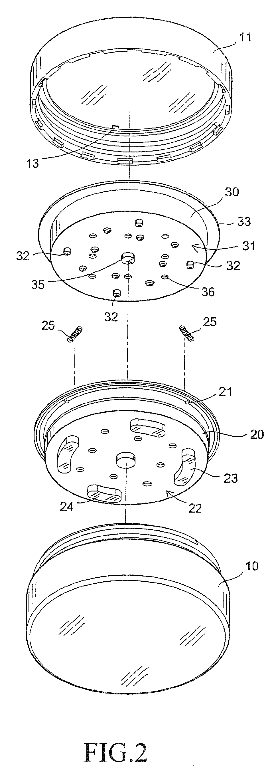 Automatic opening-and-closing discharging structure for a loose powder jar