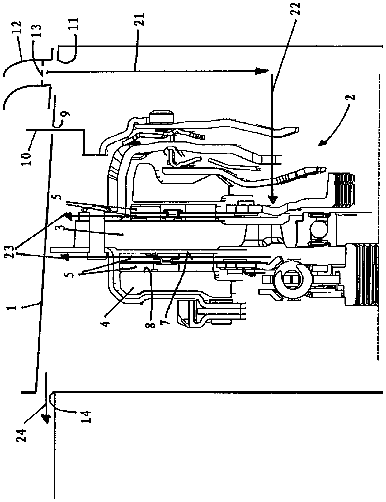 Clutch housing with reduced ingress of foreign particles