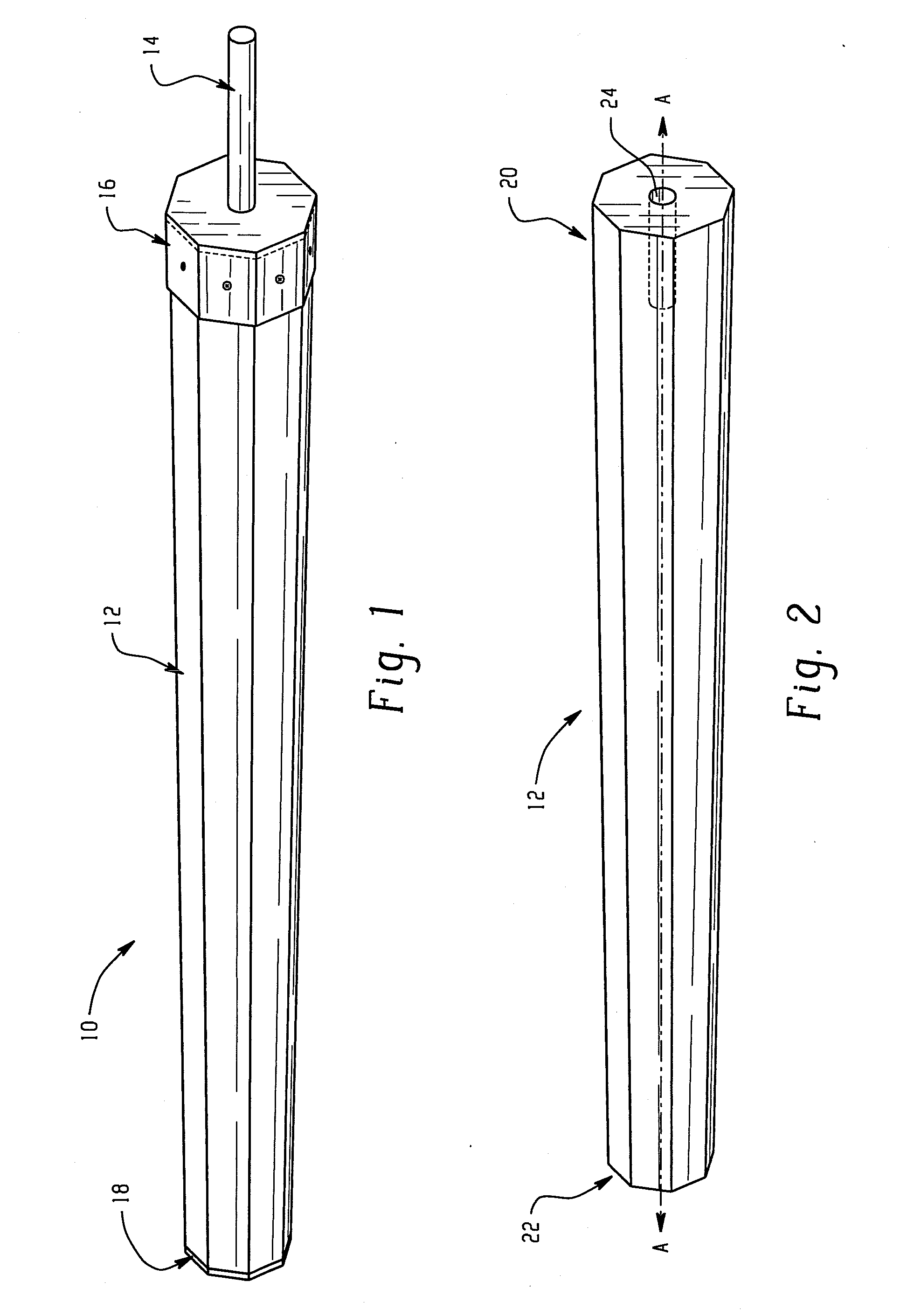 Tent pole apparatus with pin member and pole cap