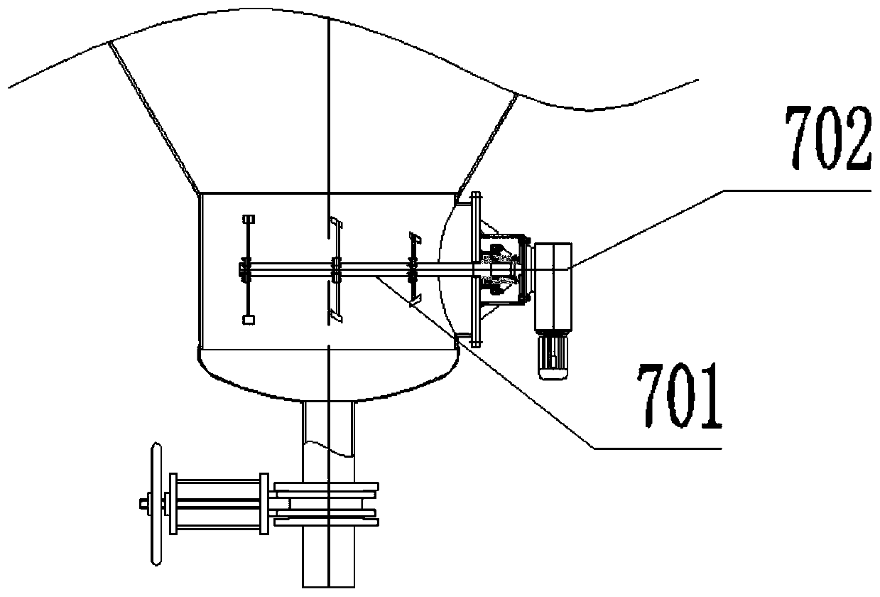 Deep-cone thickening sand bin with fluidized sand discharging device