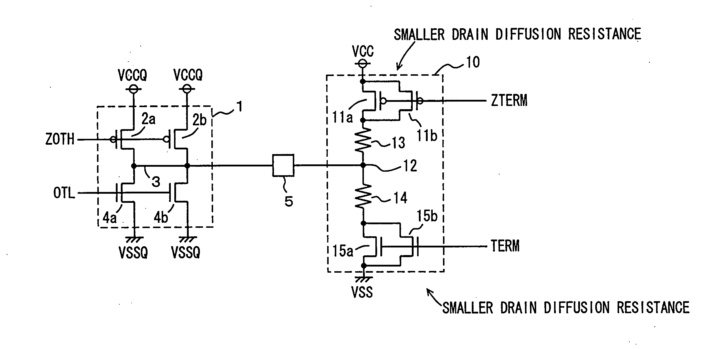 Semiconductor device with bus terminating function