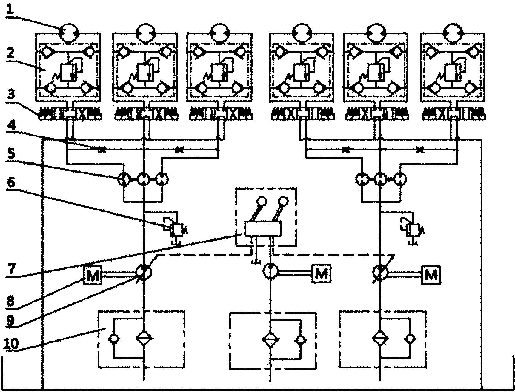 Full-hydraulic multi-wheel independent-drive traction balance control system