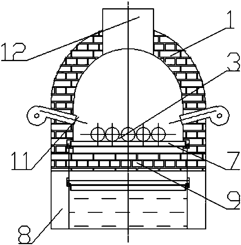 Device for curing heavy metals by means of high-temperature sintering charcoal