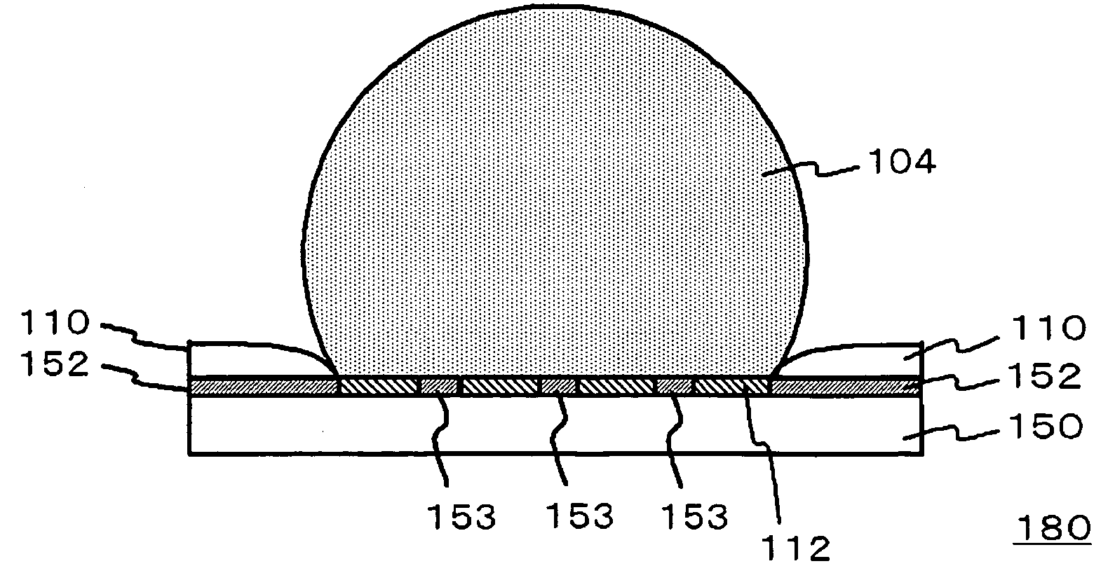 Semiconductor device with a diffusion barrier film having a spacing for stress relief of solder bump