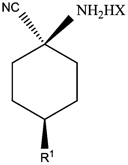 Cis-para-substituted cyclohexylamino nitrile salt and preparation method therefor