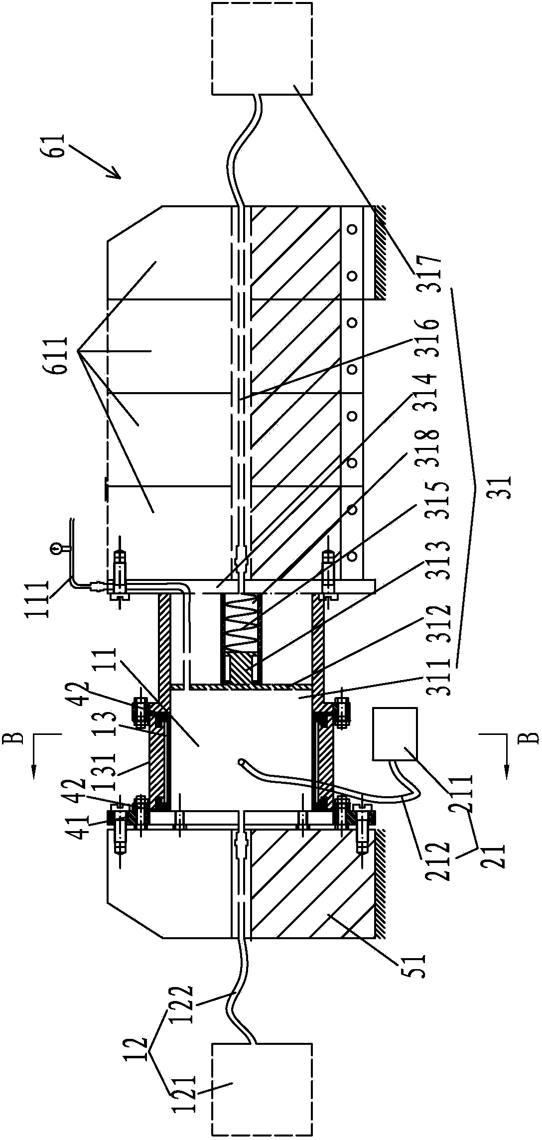 Pressurized grouting test device and method for rock specimens