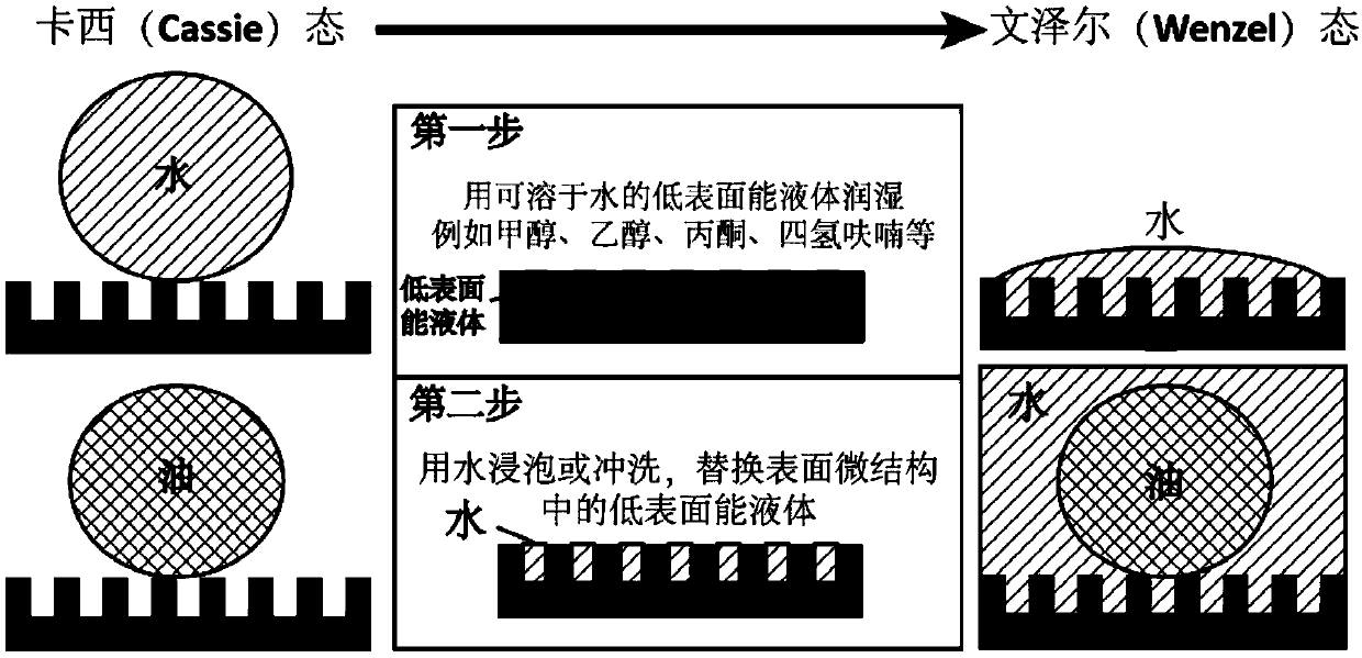 Method for achieving water-passing oil-blocking type oil-water separation by using super-double-hydrophobic or double-hydrophobic net membrane