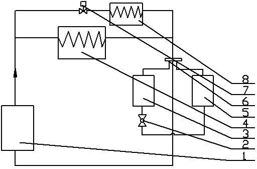 Refrigerating system of household cold-warm air conditioner