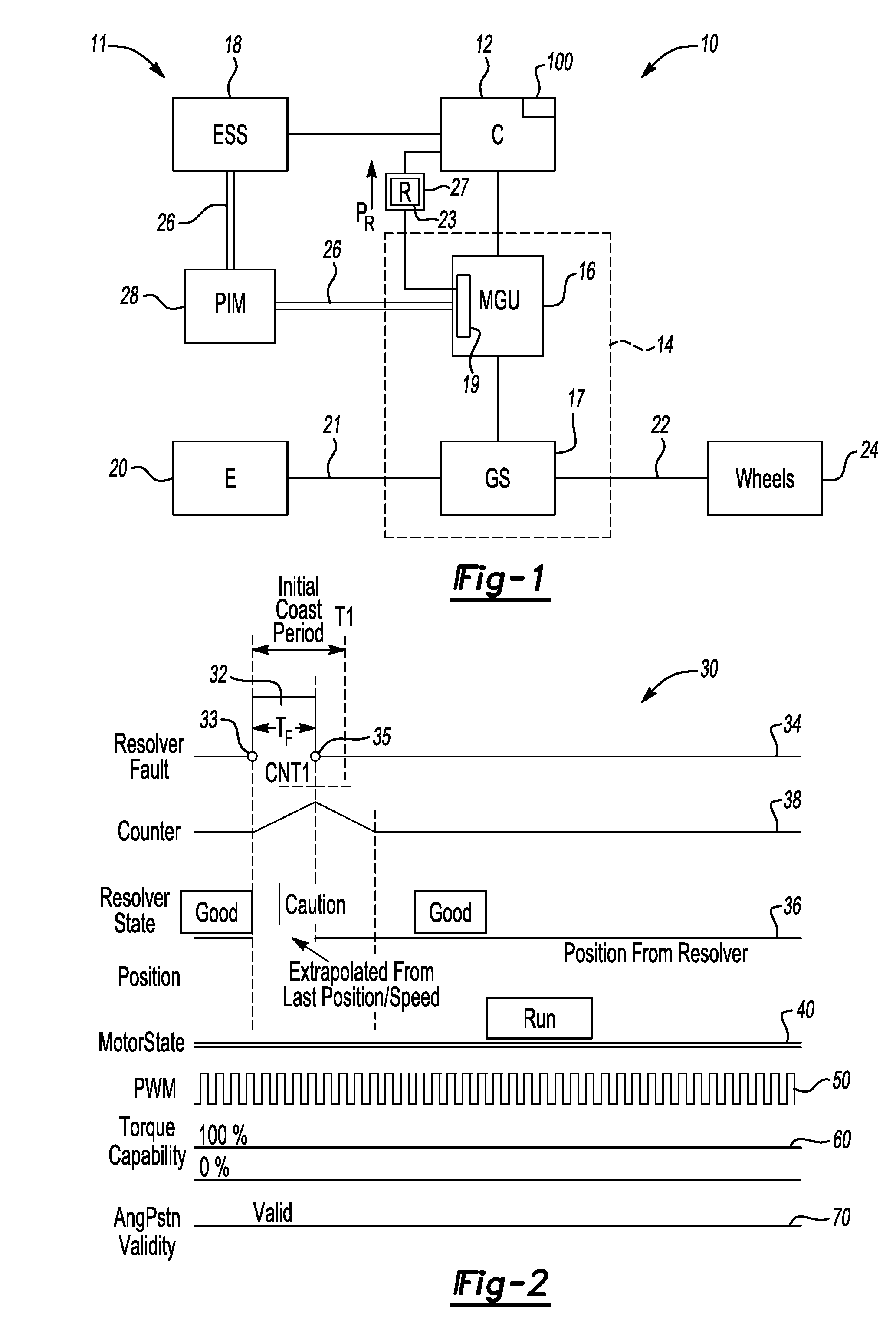 Method and circuit for processing a resolver fault