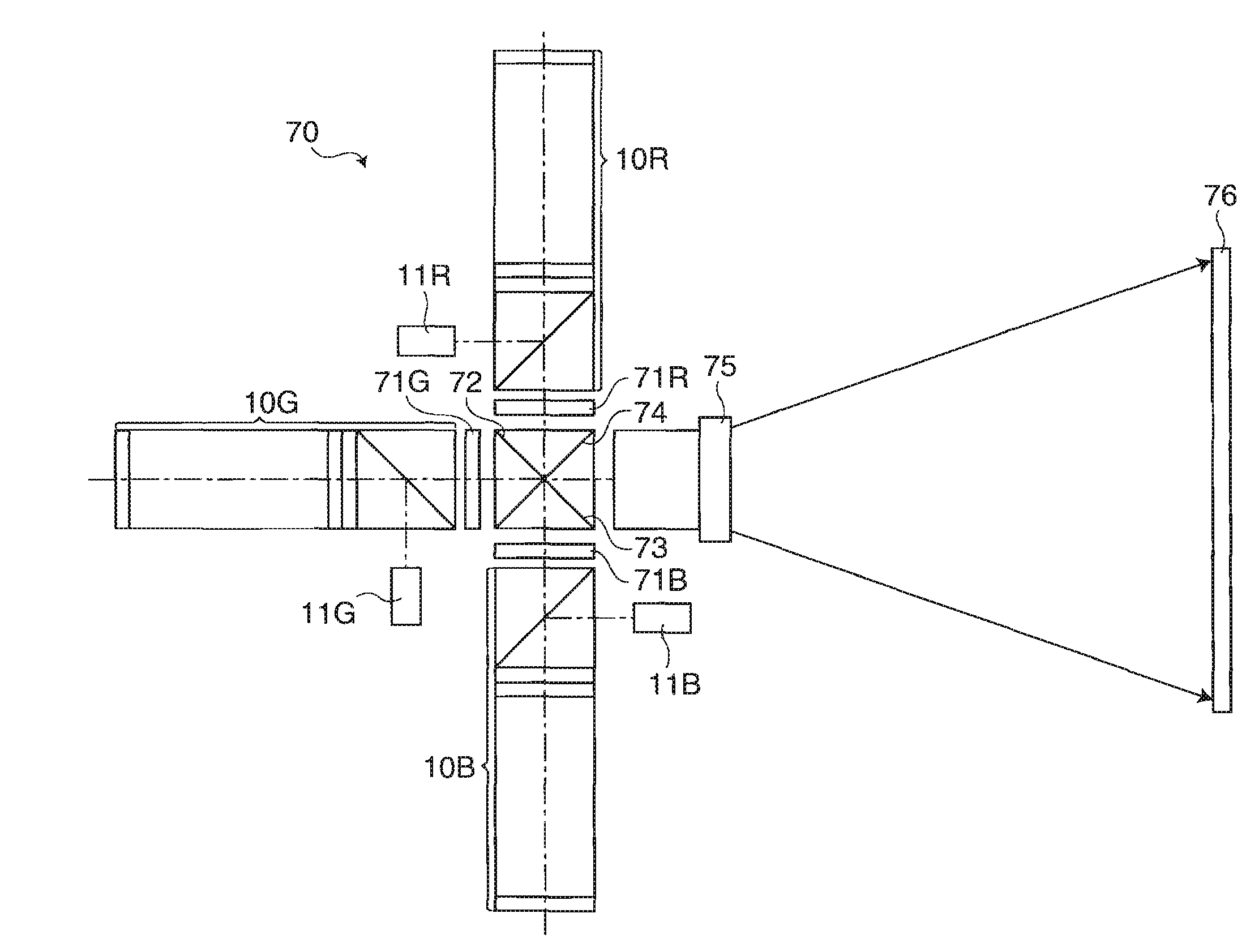 Lighting device and projector