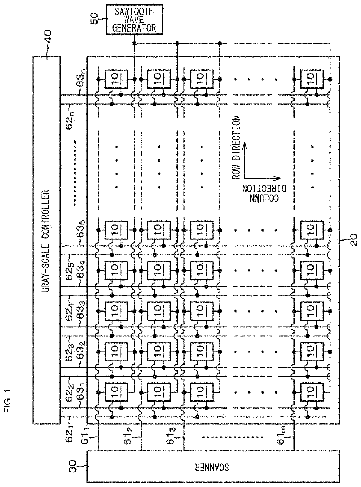 Display device, method of driving display device, and electronic apparatus