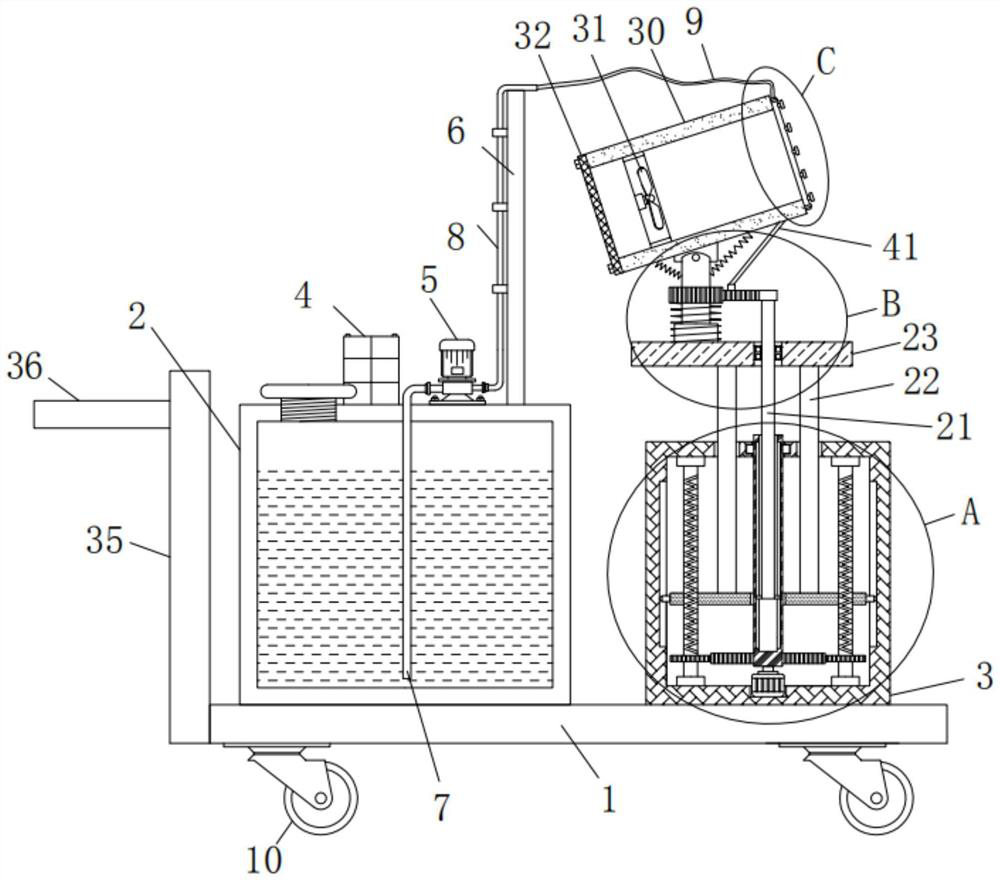 Watering and dust falling device for highway construction and using method thereof