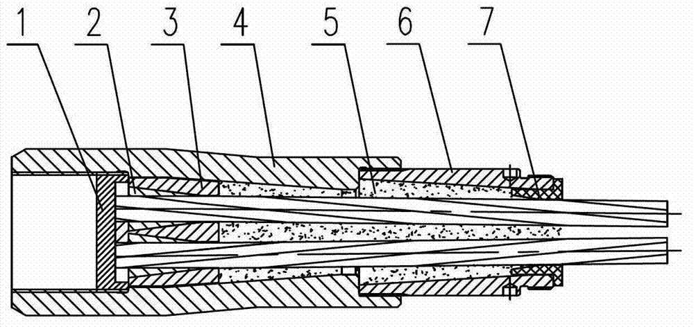 Composite strand tapered anchoring steel strand finished product cable and manufacture method thereof