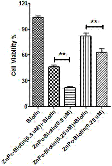 A Bilateral Biotin-Phthalocyanine Zinc Conjugate and Its Preparation and Application