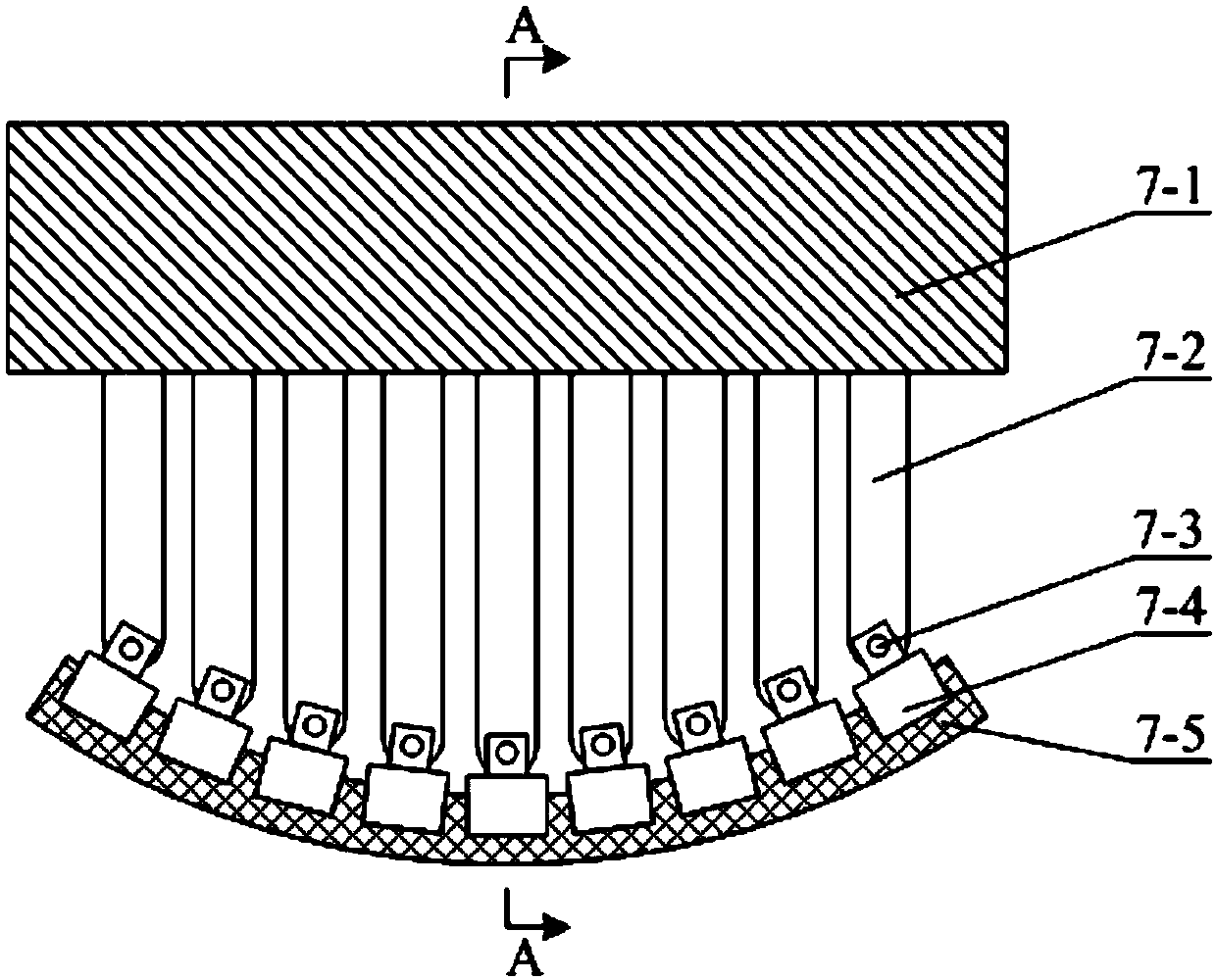 Digital flexible forming device and method of large-size ring unit