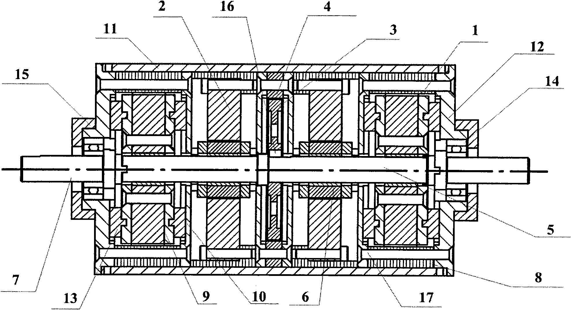 Translational gearing motor with improved structure