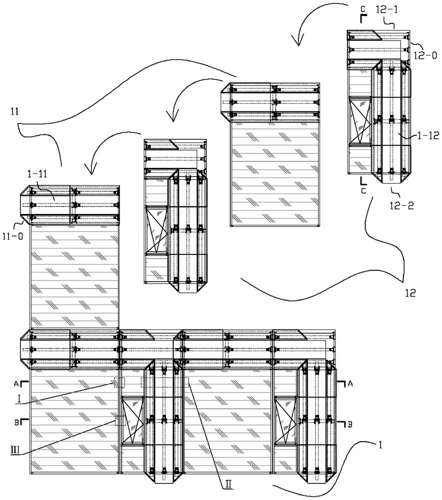 Large-breadth unit combined type curtain wall window system and construction and installation method thereof