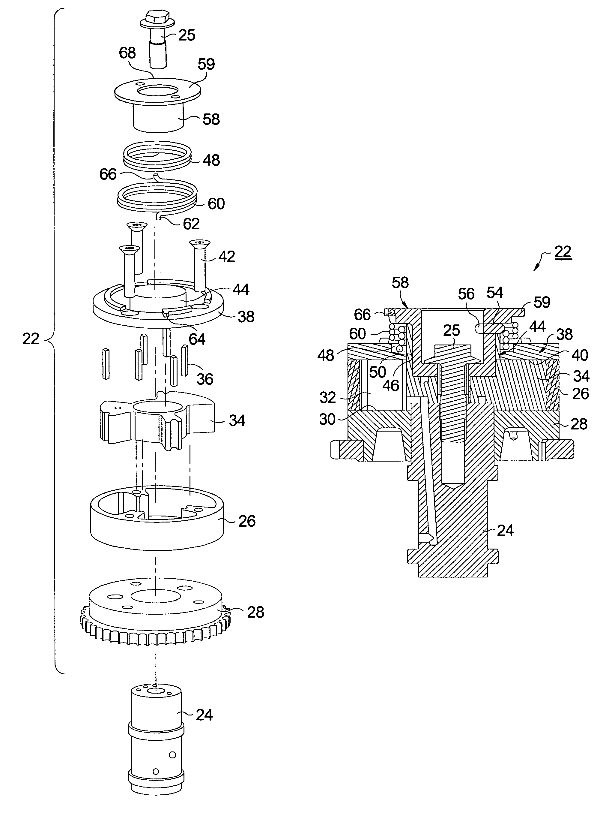 Vane-type cam phaser having dual rotor bias springs