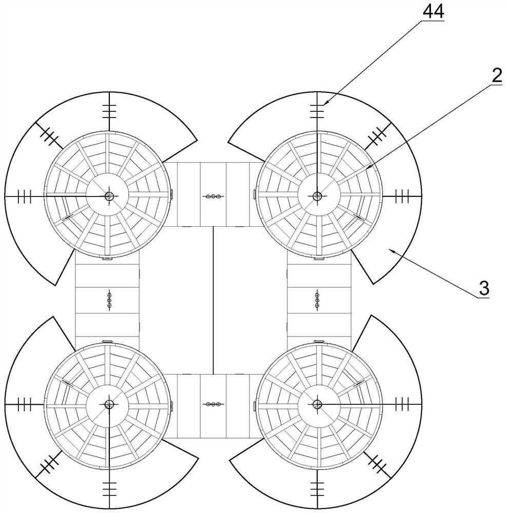 Underwater supporting device, offshore equipment and installation method of underwater supporting device