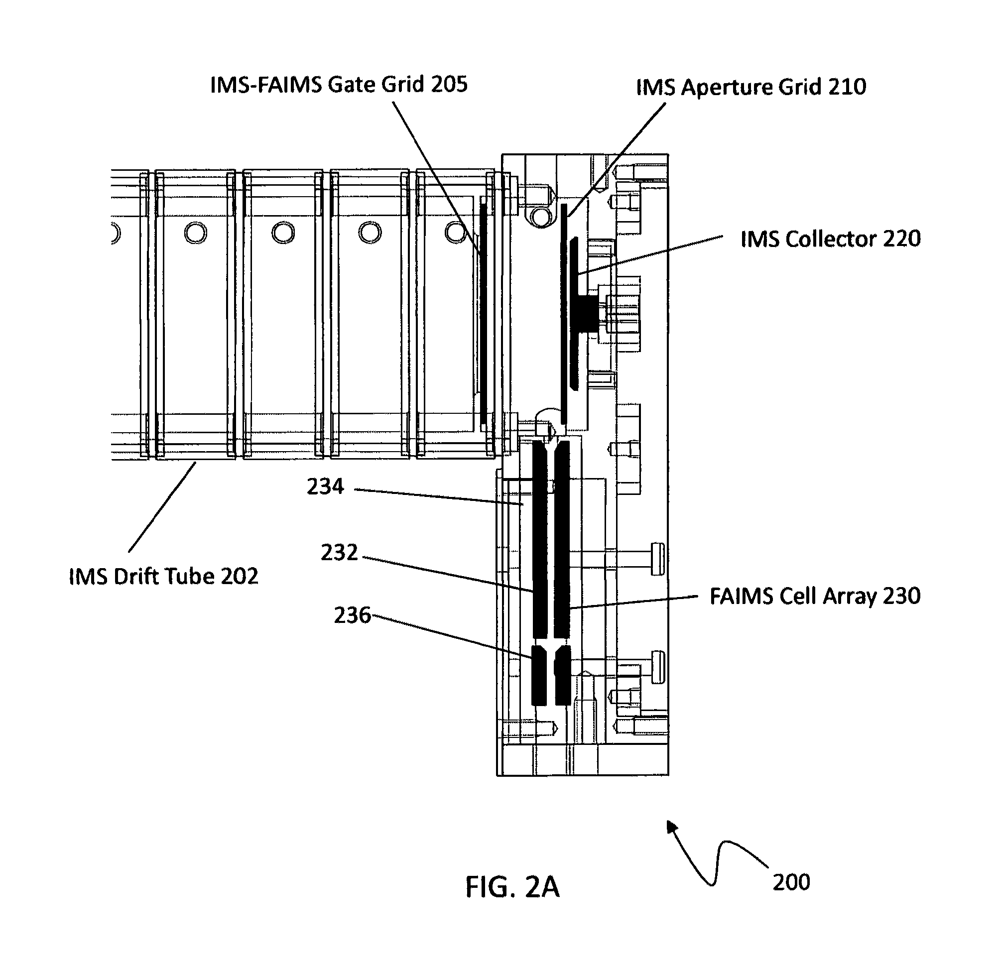 Ion mobility spectrometer device with embedded faims