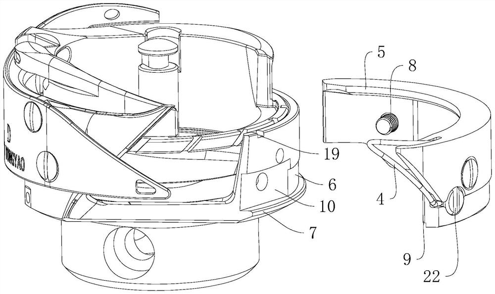 Inner shuttle pressing plate and rotating shuttle