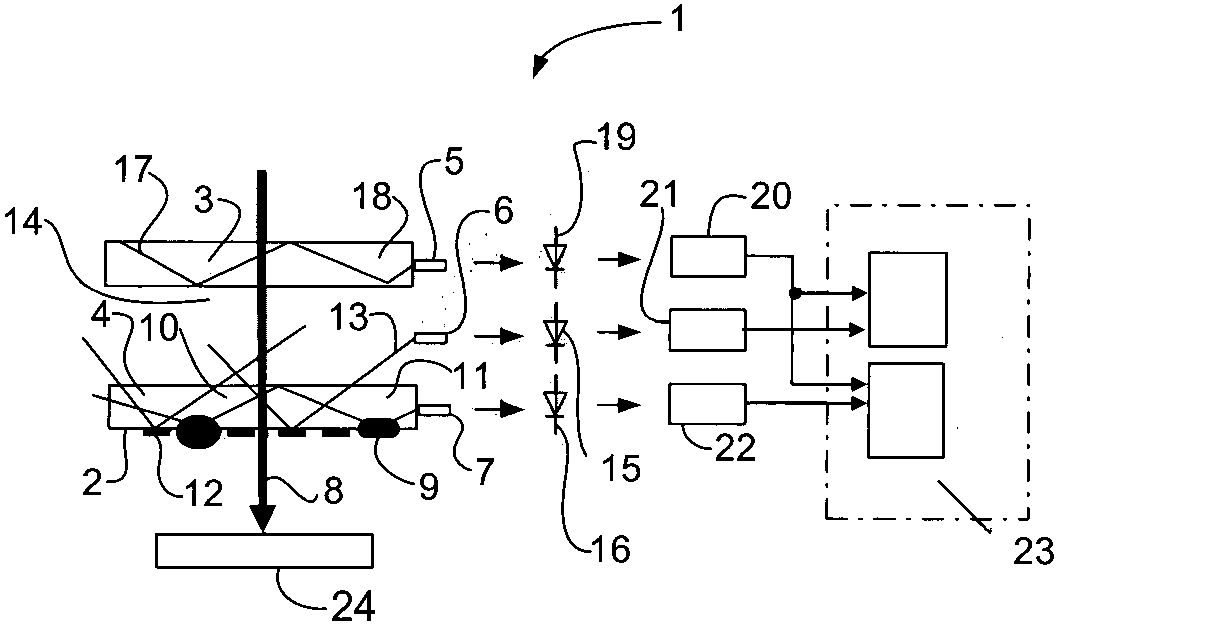 Monitoring an optical element of a processing head of a machine for thermal processing of a workpiece