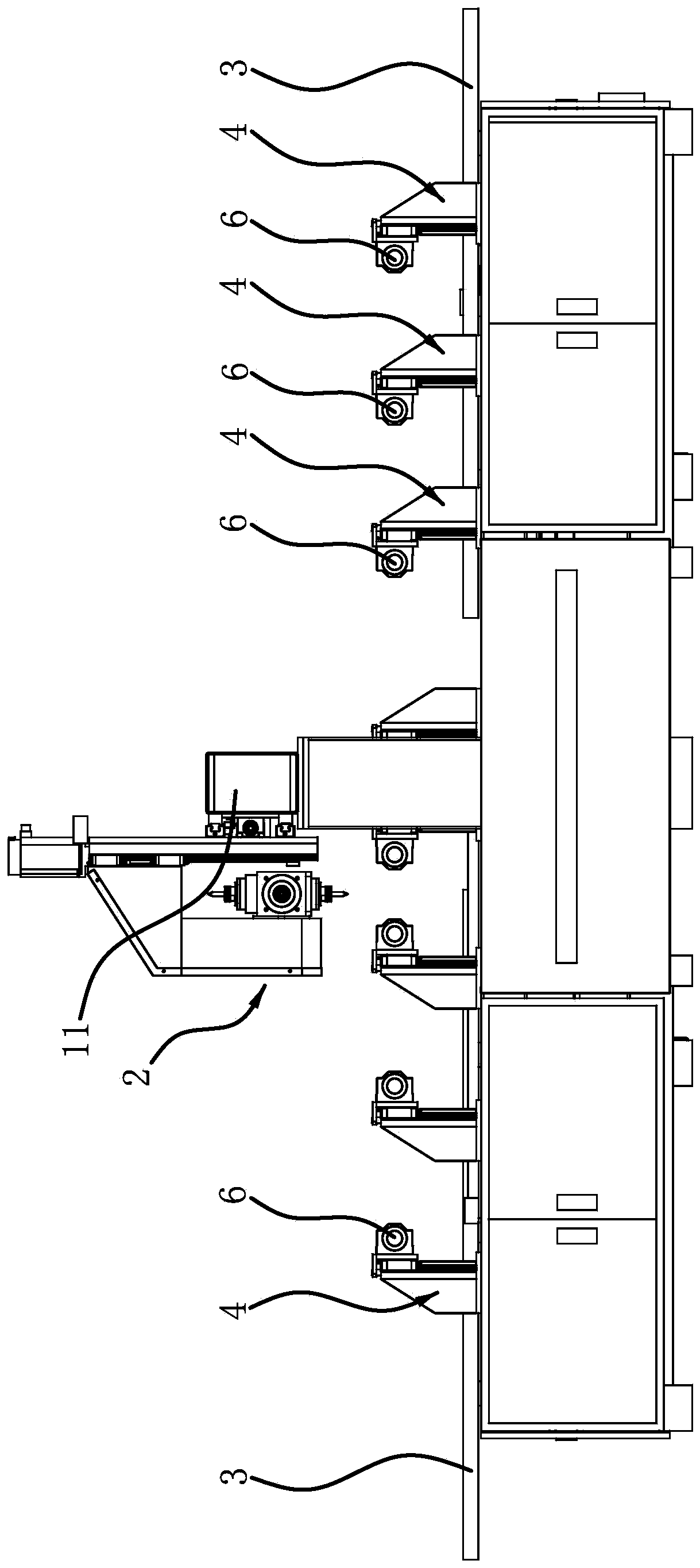 Positioning structure of carpentry machining center