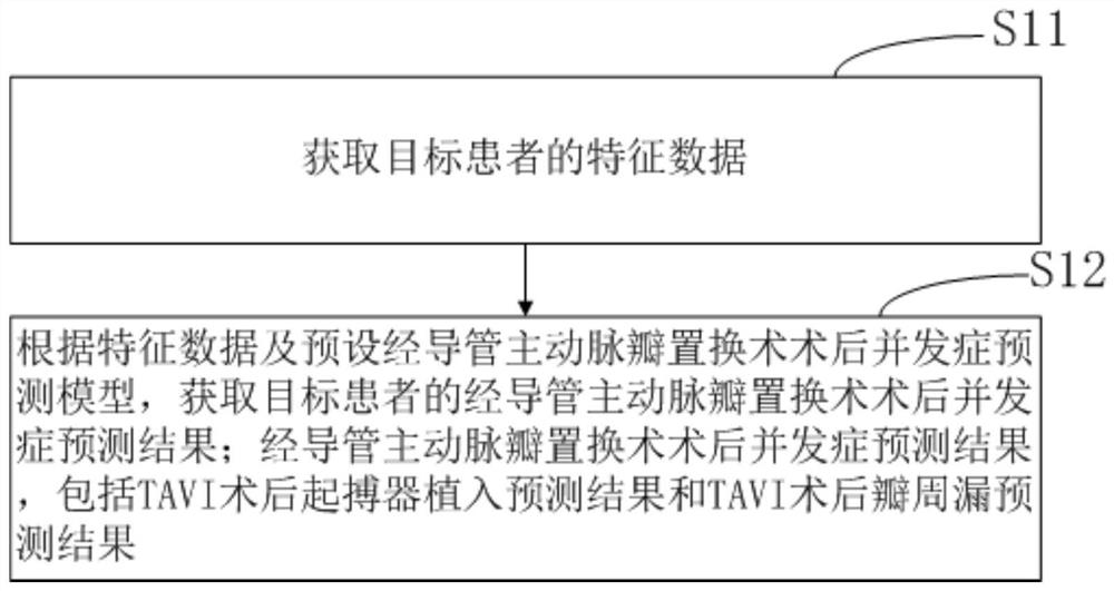 Transcatheter aortic valve replacement postoperative complication prediction method, device and equipment