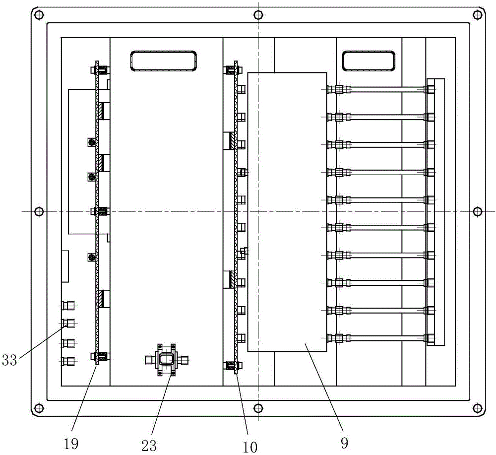 Multi-layer sealed case having a plurality of hollow tapered cooling channels