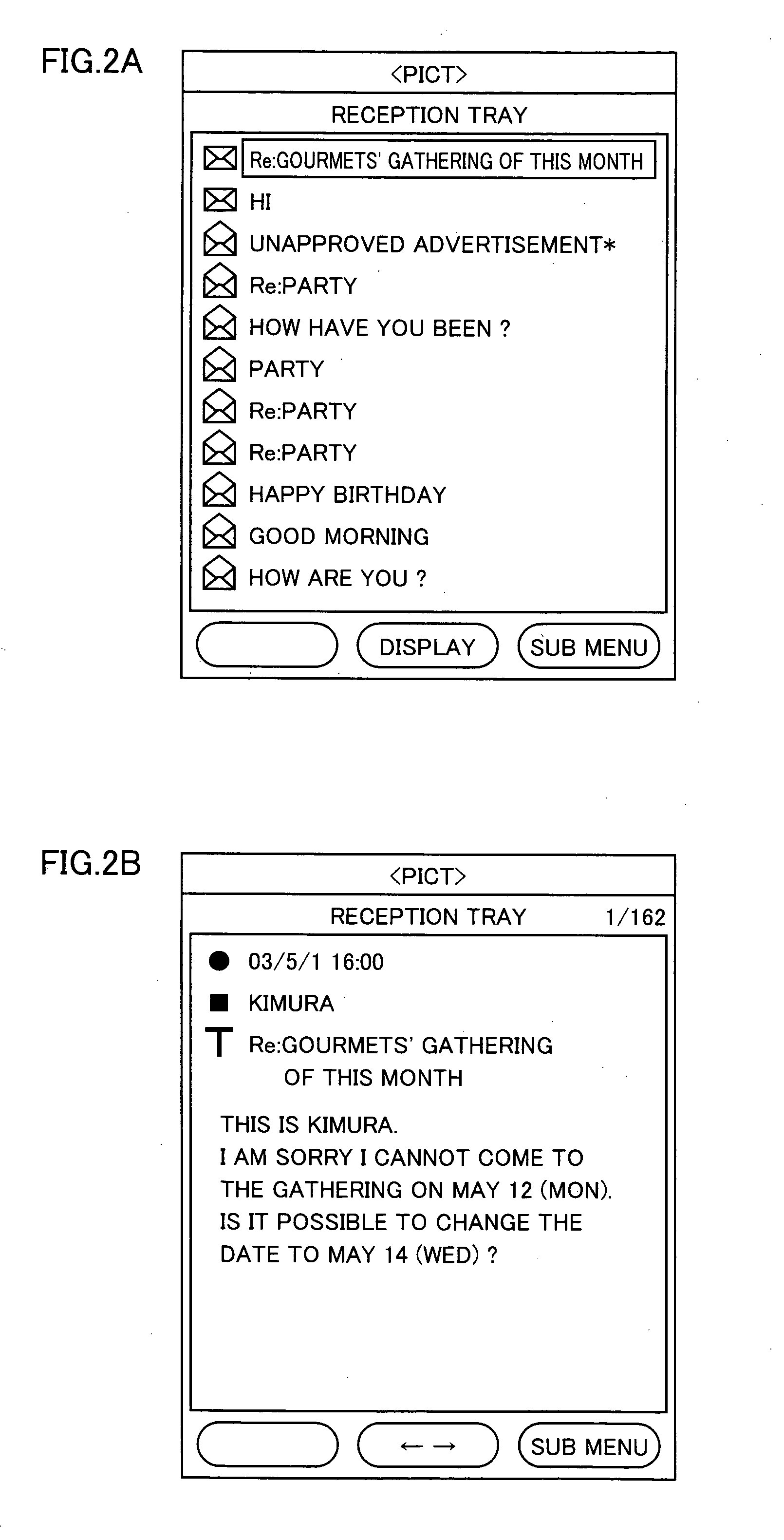 Electronic mail viewing device and electronic mail editing device