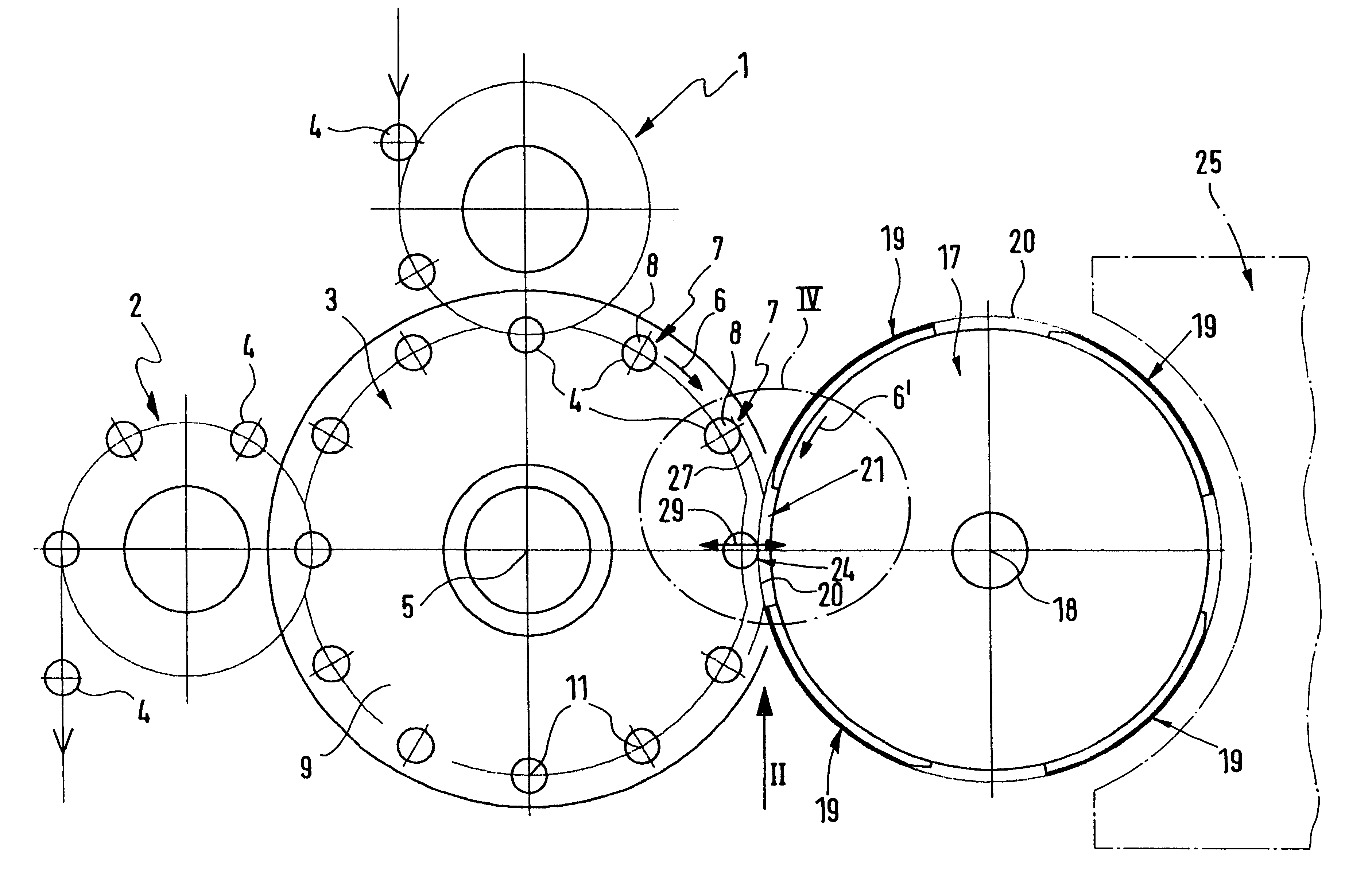 Machine for printing or otherwise decorating hollow bodies