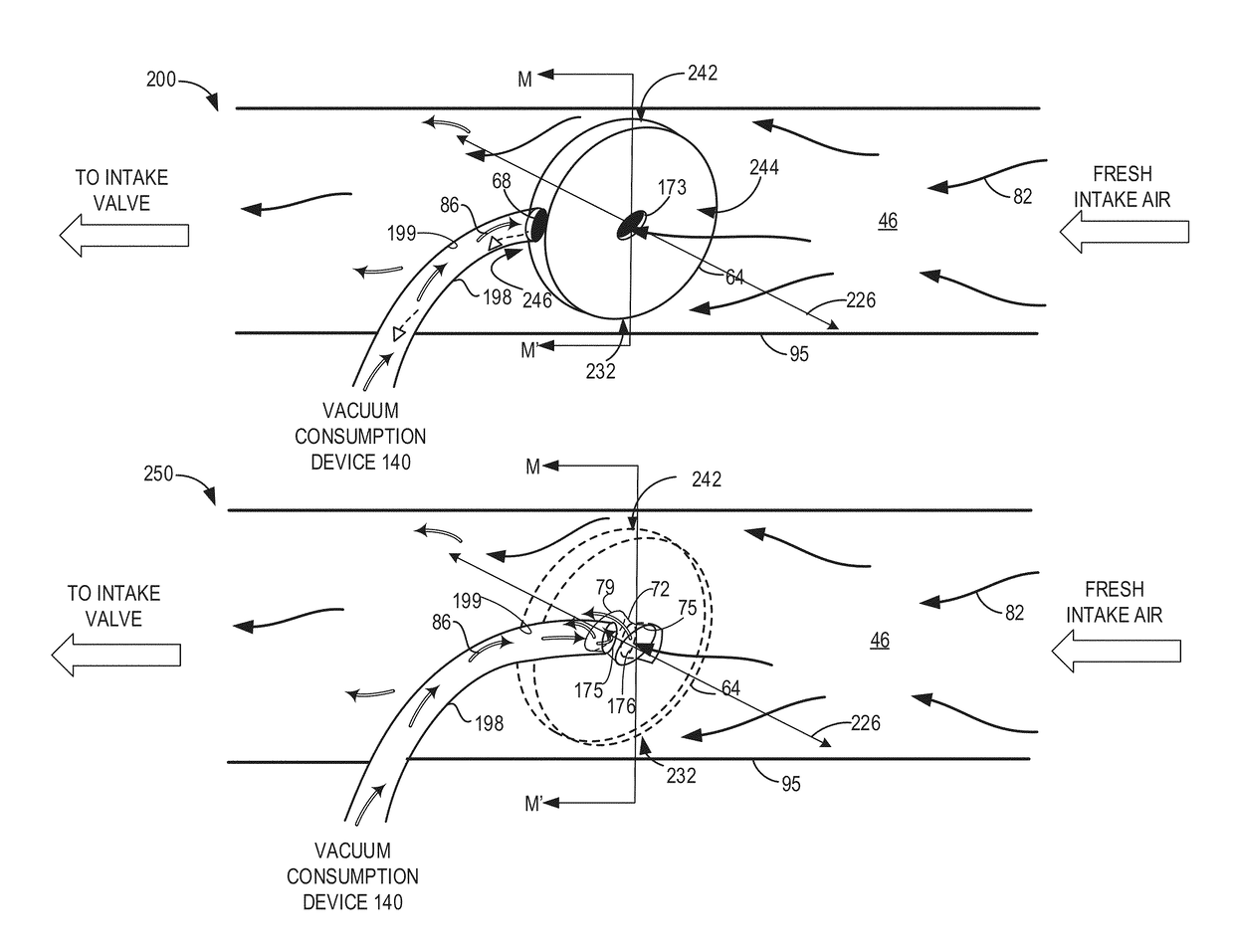 Method and system for vacuum generation using a throttle comprising a hollow passage